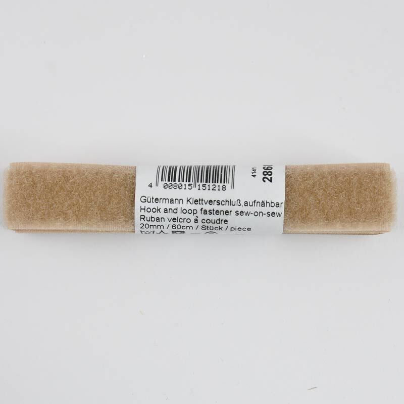 Gütermann Klettverschluss beige 20mm 60cm