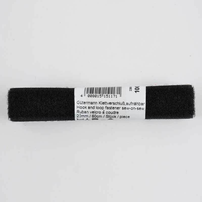 Gütermann Klettverschluss schwarz 20mm 60cm