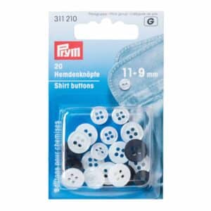 Prym Hemdenknöpfe Perlmutt-Anthrazit