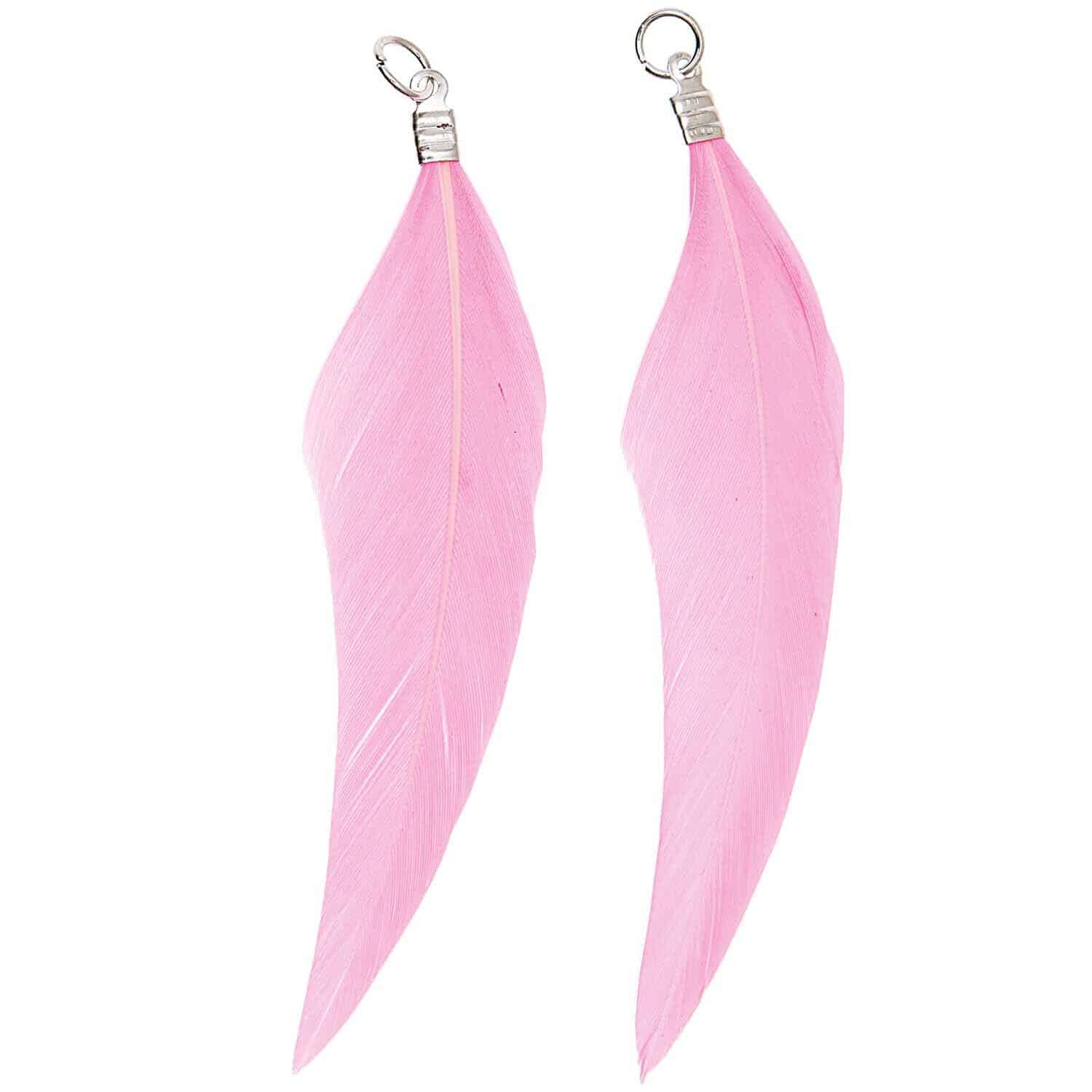 Rico Design Federn mit Öse 2 Stück Neon-Pink