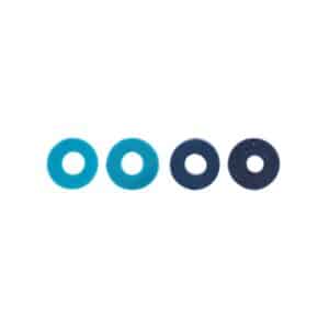 Rico Design Gummischeiben Mix 6x1mm 60 Stück Blau