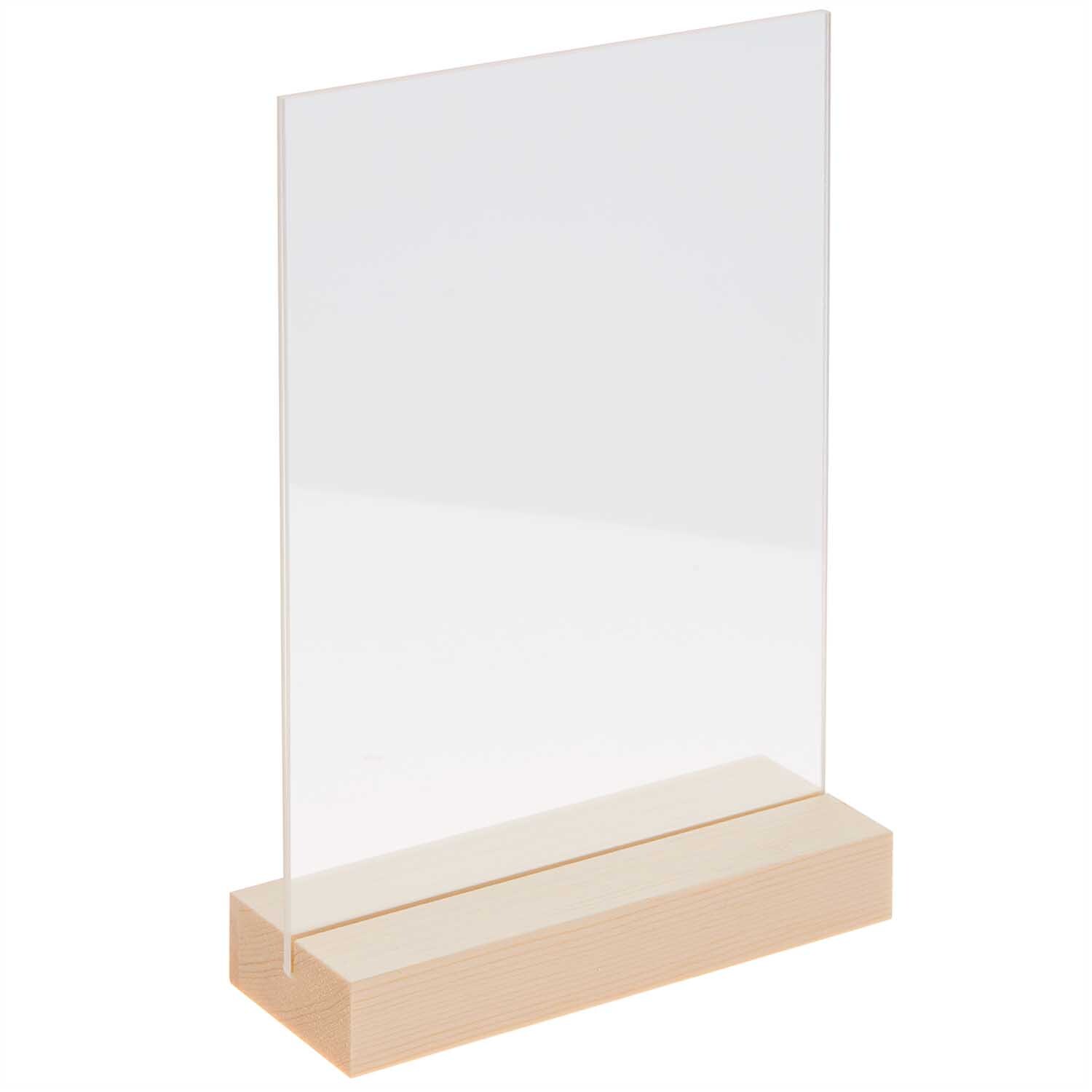 Rico Design Holzaufsteller mit doppelter Acrylscheibe 10x15cm Natur