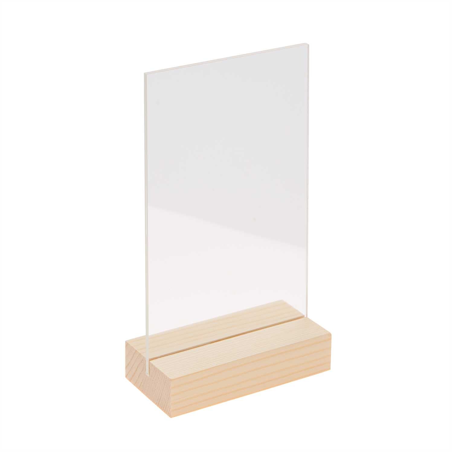 Rico Design Holzaufsteller mit doppelter Acrylscheibe 13x18cm Natur