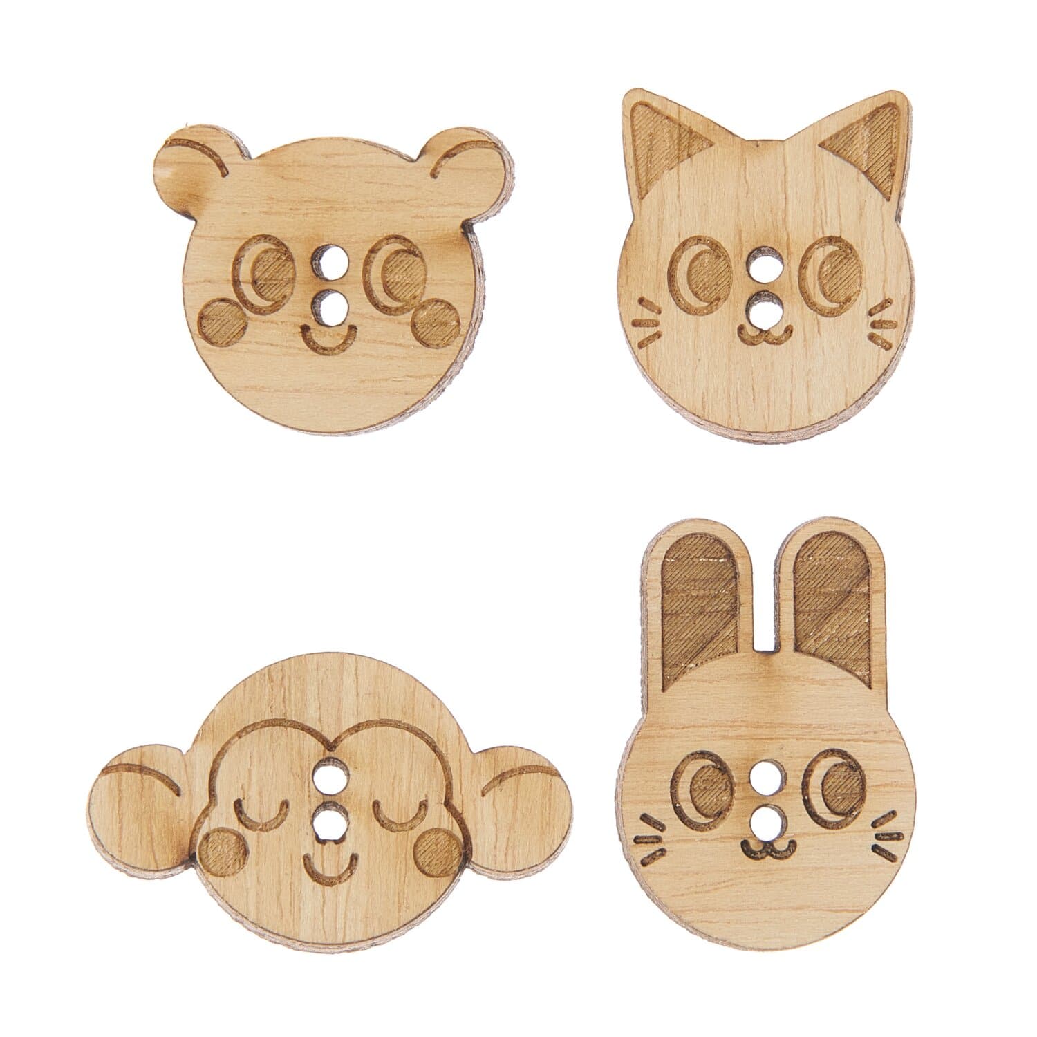 Rico Design Holzknöpfe Tiere I