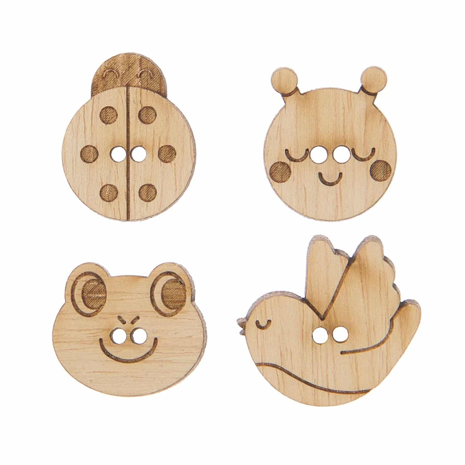 Rico Design Holzknöpfe Tiere II