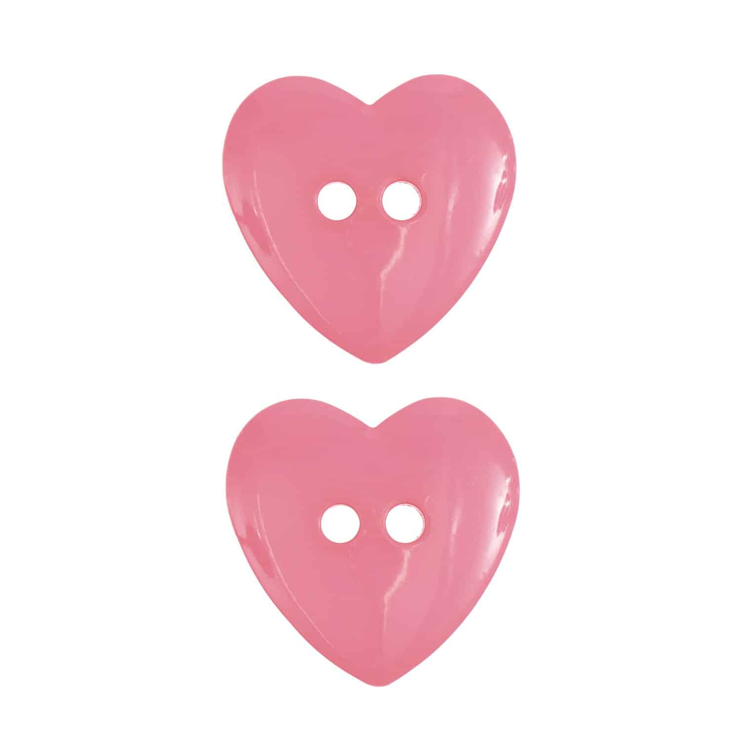 Rico Design Knöpfe Herz 2 Löcher Pink