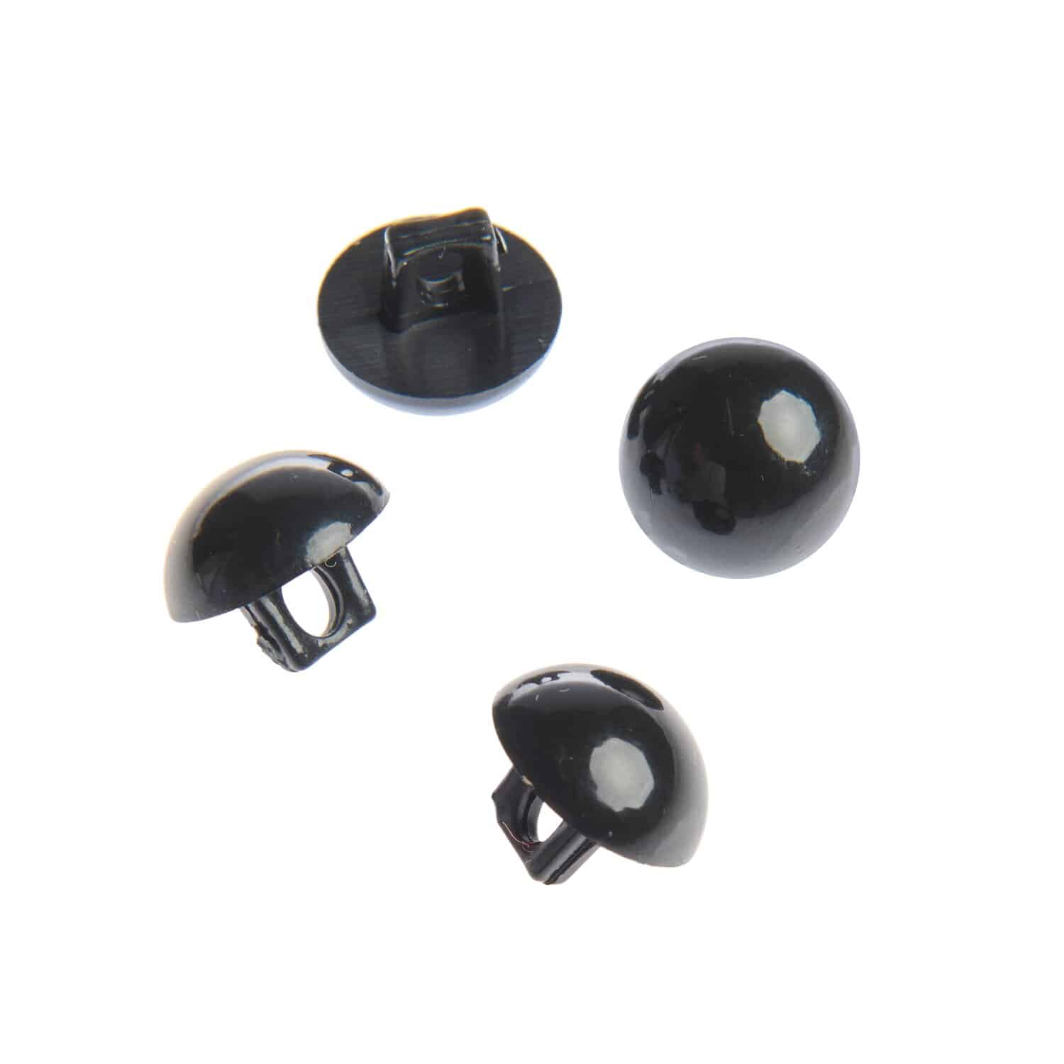 Rico Design Knöpfe braun-schwarz 11mm 4 Stück mit Steg