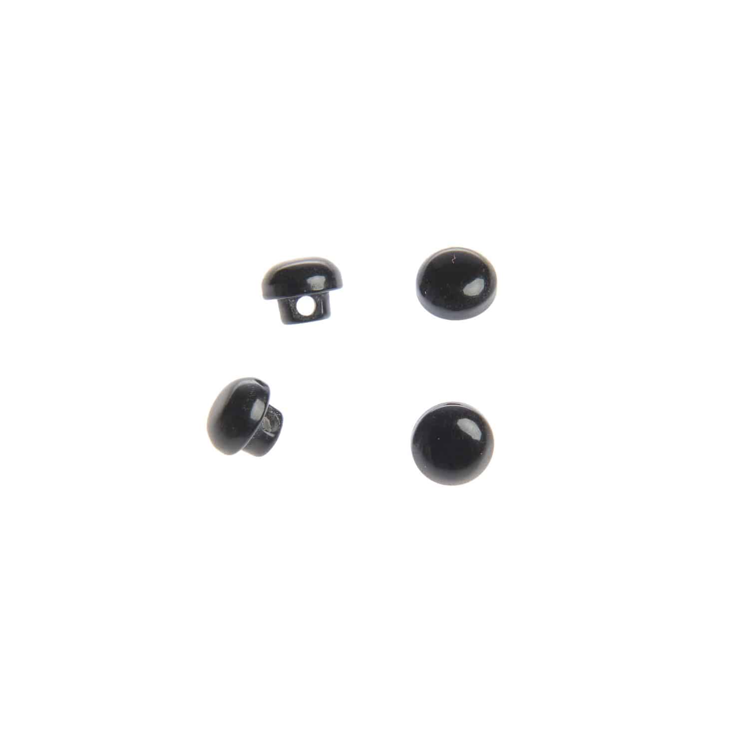 Rico Design Knöpfe braun-schwarz 5mm 4 Stück mit Steg
