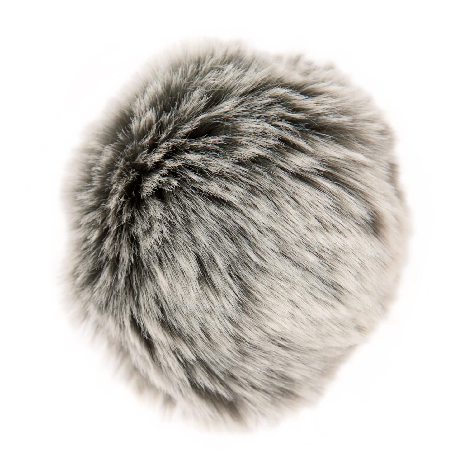 Rico Design Kunstfellbommel Premium grau-silber 10cm