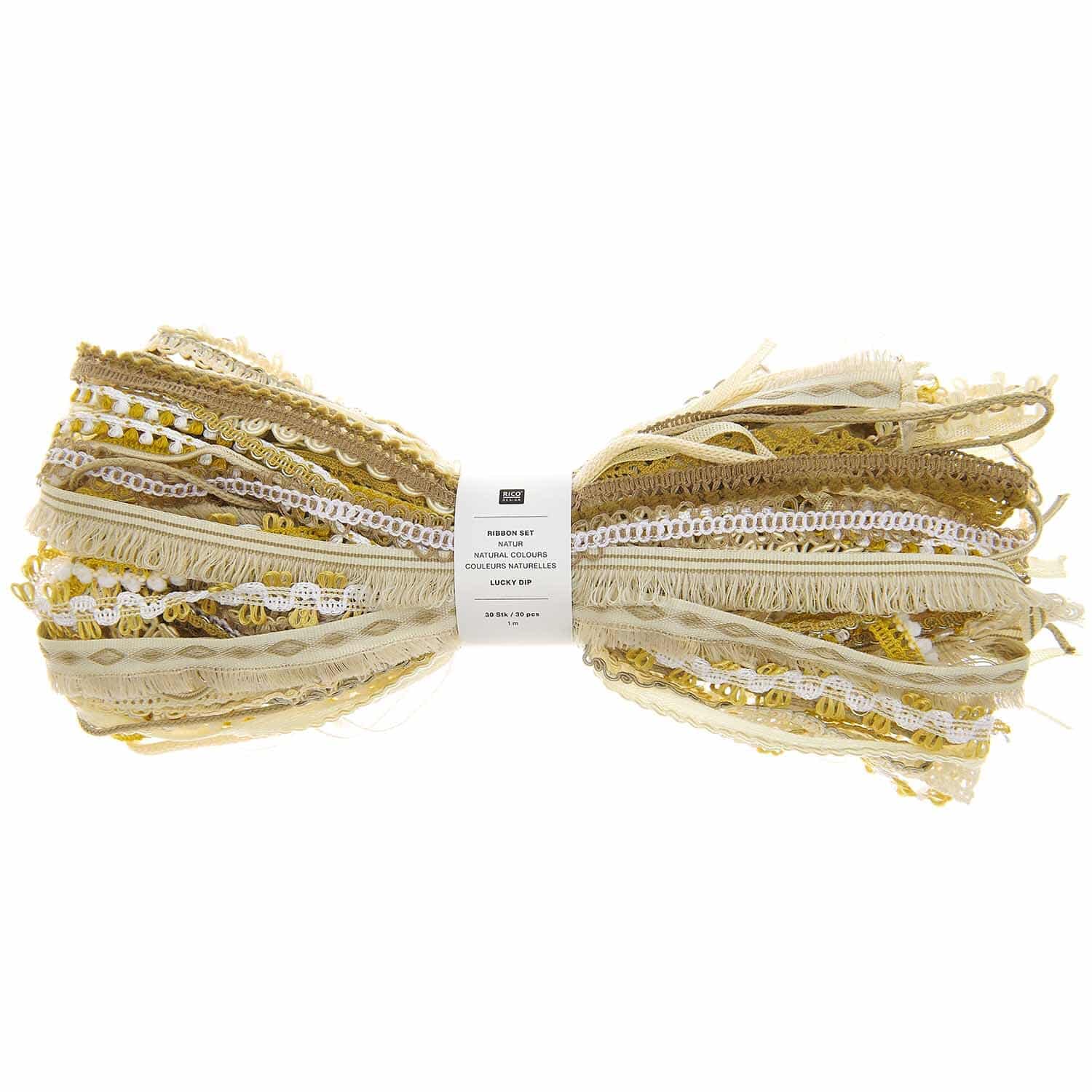 Rico Design Ribbon Set Lucky Dip 30teilig Natur