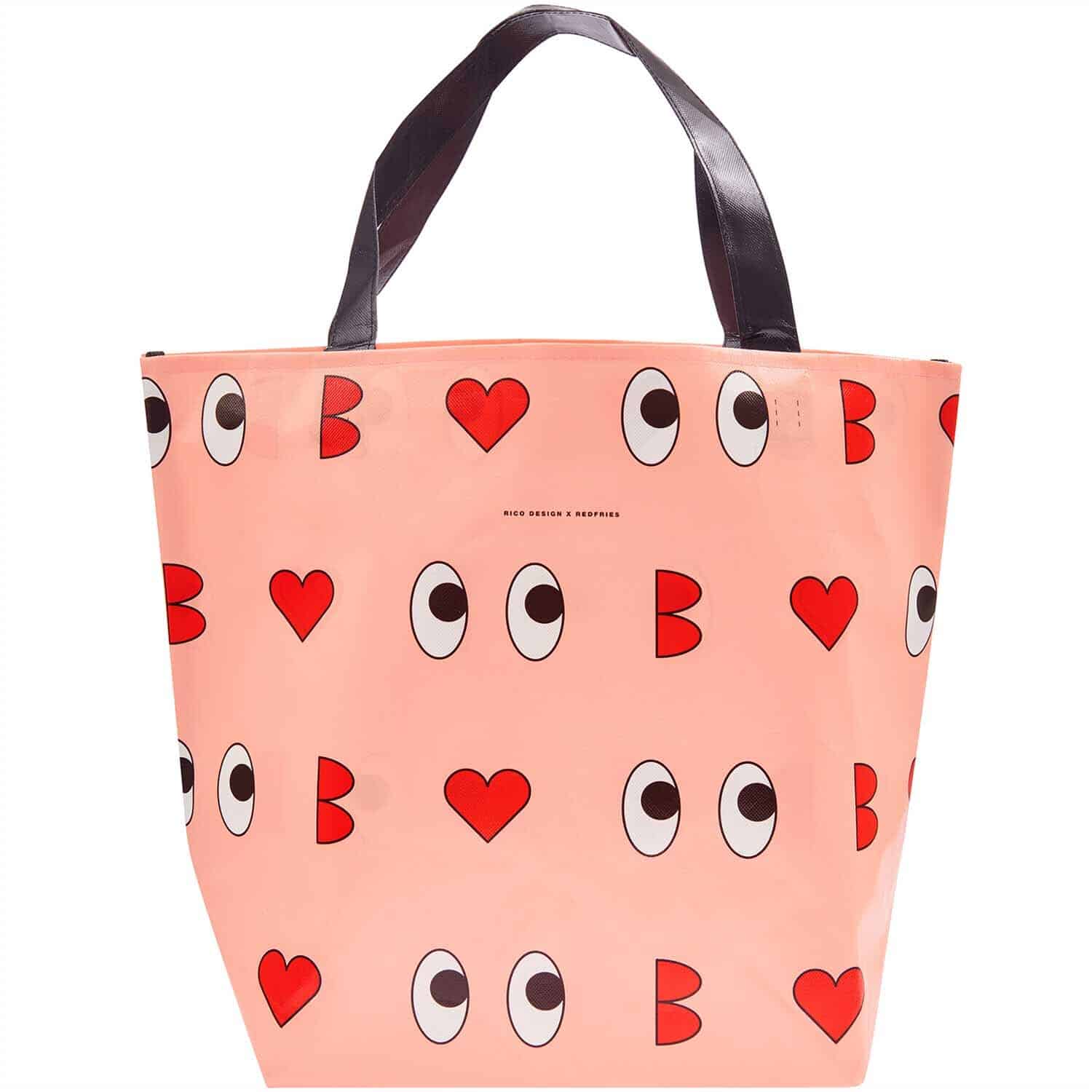 Rico Design Rico Design x Redfries Shopper Liebe rosa 54x43x20cm