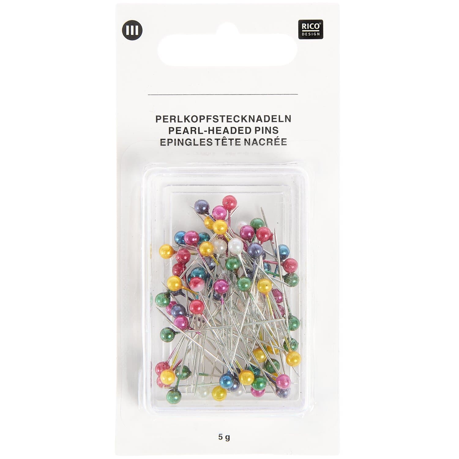Rico Design Stecknadeln mit Perlkopf 5g