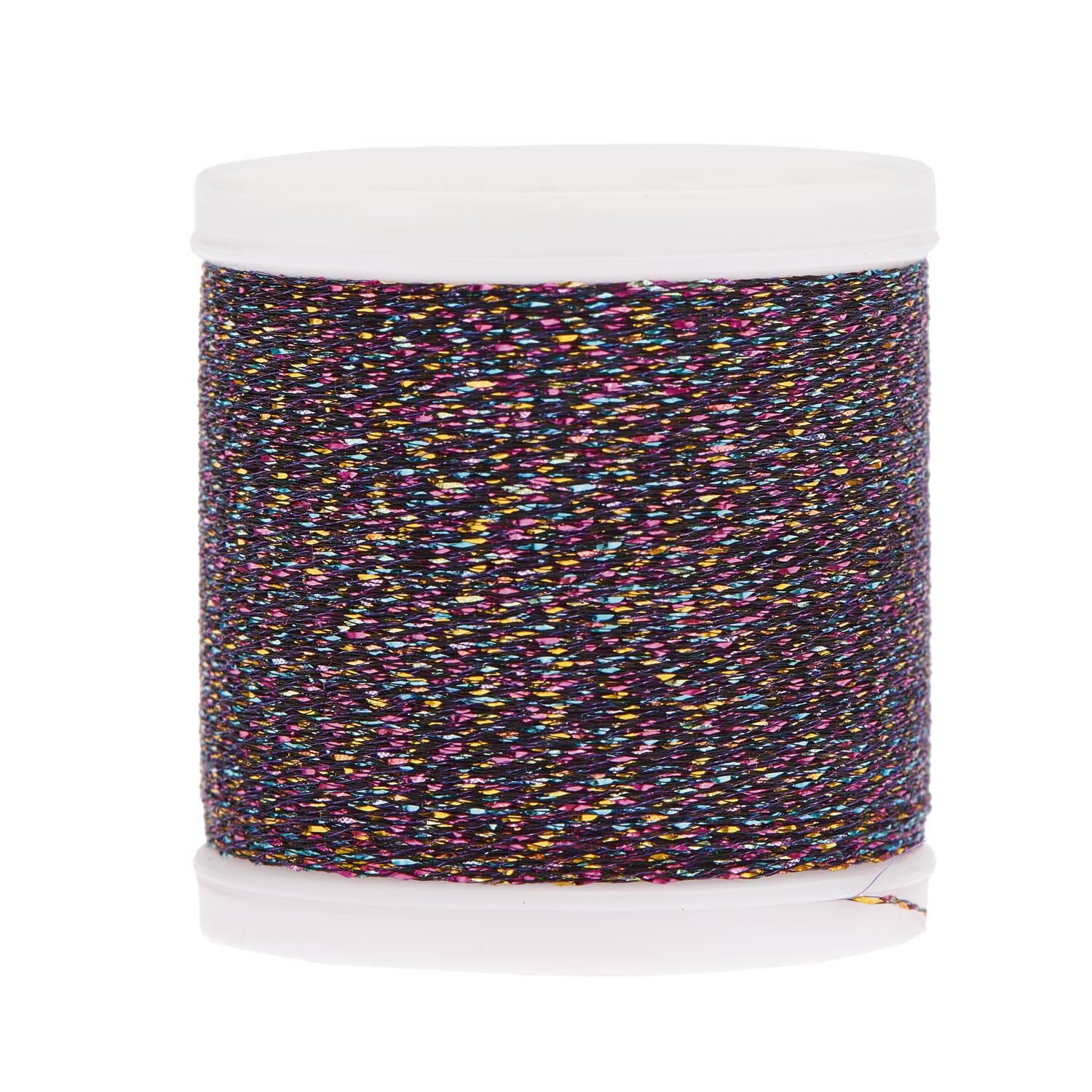 Rico Design Sticktwist Metallic No. 40 Rainbow 200m Schwarz