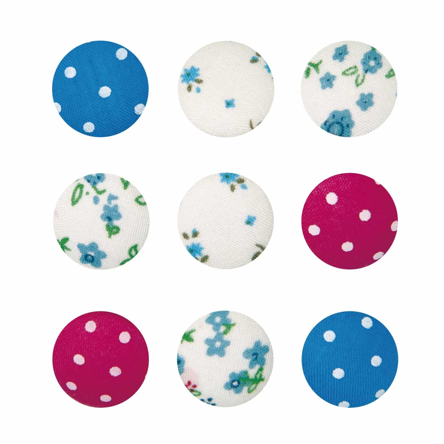 Rico Design Stoffknöpfe Floral-Gepunktet