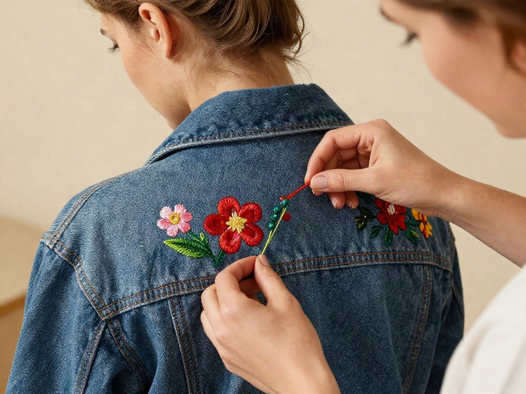 Jeansjacke besticken
