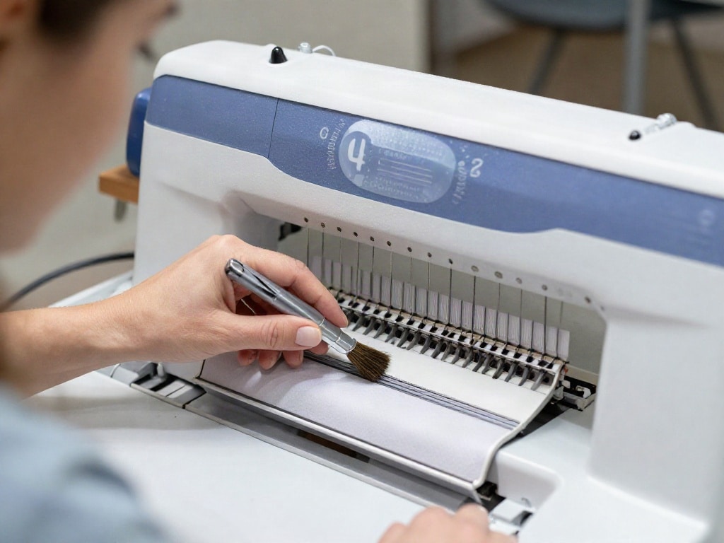 Stickmaschine meldet Fadenbruch